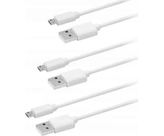 USB kabelis ISY USB-A - microUSB 2 m, baltas