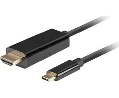 USB kabelis Lanberg USB-C - HDMI 0,5 m Juodas (CA- CMHD- 10CU- 0005- BK)