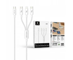 USB kabelis Lenyes USB-C - 2x USB-C + Lightning 1,2 m Baltas