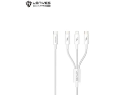 USB kabelis Lenyes USB-C - 2x USB-C + Lightning 1,2 m Baltas