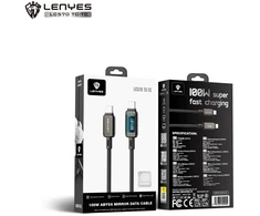 USB kabelis Lenyes USB-C - USB-C 1,2 m juodai sidabrinis