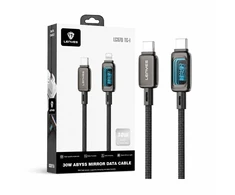 USB kabelis Lenyes USB-C - USB-C 1,2 m juodai sidabrinis
