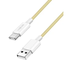LogiLink USB-A - USB-C 1.5m w nylonowym oplocie geltona