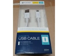 Platinet kabelis microUSB 1m, baltas