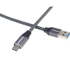 USB kabelis PremiumCord USB-A - USB-C 2 m juodas pilkas (ku31cS2)