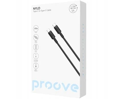 USB kabelis Proove Nylo Type-C į Type-C, baltas, 100W (1,5m)