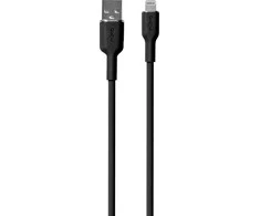 Puro Elektrik Puro Soft USB-A – žaibo kabelis 1,5 m silikoninis – juodas
