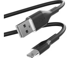 Puro Elektrik Puro Soft USB-A – žaibo kabelis 1,5 m silikoninis – juodas