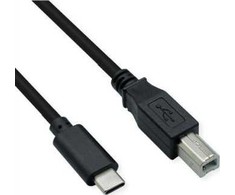 USB kabelis Roline USB-C - USB-B 3 m, juodas (11.02.8337)