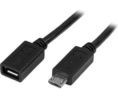 USB laidas StarTech microUSB - USB- A 0,5 m juodas (USBUBEXT50CM)
