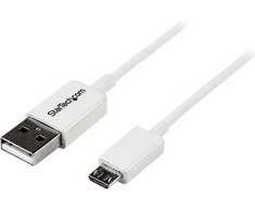 Kabelis USB StarTech USB-A - microUSB 0,5 m Baltas (USBPAUB50CMW)