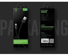 T-PHOX CABLE NETS LIGHTNING Juodas 3A ; PVC ; 2M