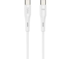 Kabelis 60W 1m USB-C - USB-C T-Phox Gentle baltos spalvos