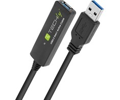 USB kabelis Techly USB-A - USB-A 10 m juodas (ICUR30100G)