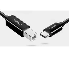 Spausdintuvo kabelis USB-C 2.0 į USB-B UGREEN US241, 1m (juodas)