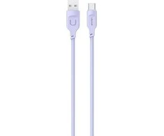 USAMS kabelis USB-C 6A 1.2m Port Ekranas greitojo įkrovimo Lithe serijos violetinės spalvos SJ568USB03 (US-SJ568)
