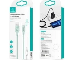 USAMS Lightning kabelis 2.4A 1.2m greito įkrovimo Lithe Series žalias SJ565USB04 (US-SJ565)