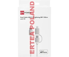 USB kabelis USB-C - Lightning 1 m, baltas (ERPW2CL100-WH)