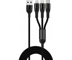 USB kabelis USB-C - microUSB 1,2 m, juodas (N939B)