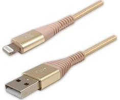 USB kabelis Logo USB-A - Žaibas 1 m aukso