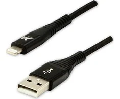USB kabelis Logo USB-A - Žaibas 2 m Juoda