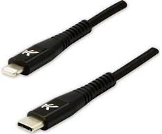 USB kabelis Logo USB- C - Žaibas 2 m Juoda