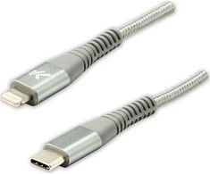 USB kabelis Logo USB- C - Žaibas 1 m sidabro