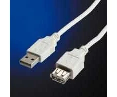 VALUE USB 2.0 kabelis, A - A, V/F 3 m, 3 m, USB A, USB A, Kištukas/Lietuvis, 0,48 Gbit/s, Baltas