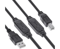 USB kabelis Vision USB-A - USB-B 15 m juodas (34512A)