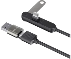 USB laidas Lenyes USB-A + USB-C - USB-C 1,2 m Juodai sidabrinis