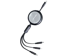 USB laidas Lenyes USB-C - 2x USB-C + Lightning 1,2 m Pilkas