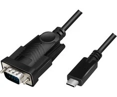 LOGILINK AU0051A USB2.0 Type-C kabelis USB-C/M į DB9/M serijos 1,2 m Win11