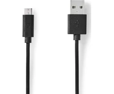 USB Nedis USB-A - micro-B kabelis 1 m, juodas (CCGL60500BK10)