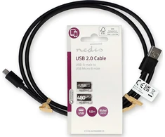 USB Nedis USB-A - micro-B kabelis 1 m, juodas (CCGL60500BK10)