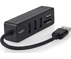 USB ŠAKOTUVAS Nedis CCGB61250BK01 šakotuvai ir šakotuvai USB 3.2 Gen 1 (3.1 Gen 1) Type-A 5000 Mbit/s Juodas