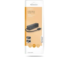 USB ŠAKOTUVAS Nedis CCGB61250BK01 šakotuvai ir šakotuvai USB 3.2 Gen 1 (3.1 Gen 1) Type-A 5000 Mbit/s Juodas