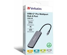 USB ŠAKOTUVAS Verbatim 32151 1x SD 1x USB-C PD 1x Micro SD 2x HDMI + 3x USB-A 3.2 Gen1 (32151)