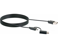 Kabelis USB Schwaiger USB-A - microUSB + USB-C 1 m Juodas (CK3112533)