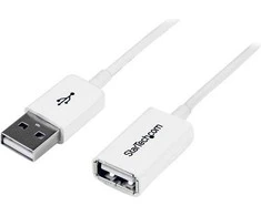 USB kabelis StarTech USB-A - USB-A 1 m Baltas (USBEXTPAA1MW)