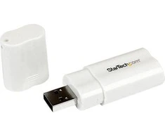 USB adapteris StarTech USB – 3,5 mm baltas lizdas (ICUBUDIO)