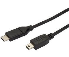 USB kabelis StarTech USB-C - miniUSB 2 m juodasis (USB2CMB2M)
