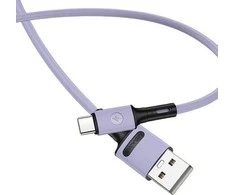 USAMS Kabelis U52 USB-C 2A Fast Charge 1m purpurowy/violetinė SJ436USB04 (US-SJ436)