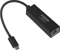 Adapteris USB Vision USB-C - RJ-45 Juodas (TC-USBCETH/BL)