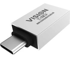 Adapteris USB Vision USB-A - USB-C Baltas (TC-USBC3A)