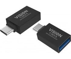 Adapteris USB Vision USB-A - USB-C Juodas (TC-USBC3A/BL)