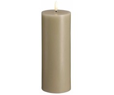 Usorteret Moods &amp; More MM LED pillar candle, Silk, Melted, Sand, 74x200 mm