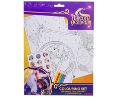 Usorteret UNICORN ACADEMY, Coloring set w/6 col. pencils