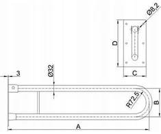 UUWC-6 INOX / CORRADOMED / KREIPIMO RANKENA WC INOX 600MM FI32