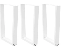 Valgomojo stalo kojelės, 3 vnt., baltos, 70x(72-73,3) cm, plienas, V formos