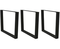 Valgomojo stalo kojos, V formos, 3 vnt., juodos, 100x(72-73,3) cm, plienas